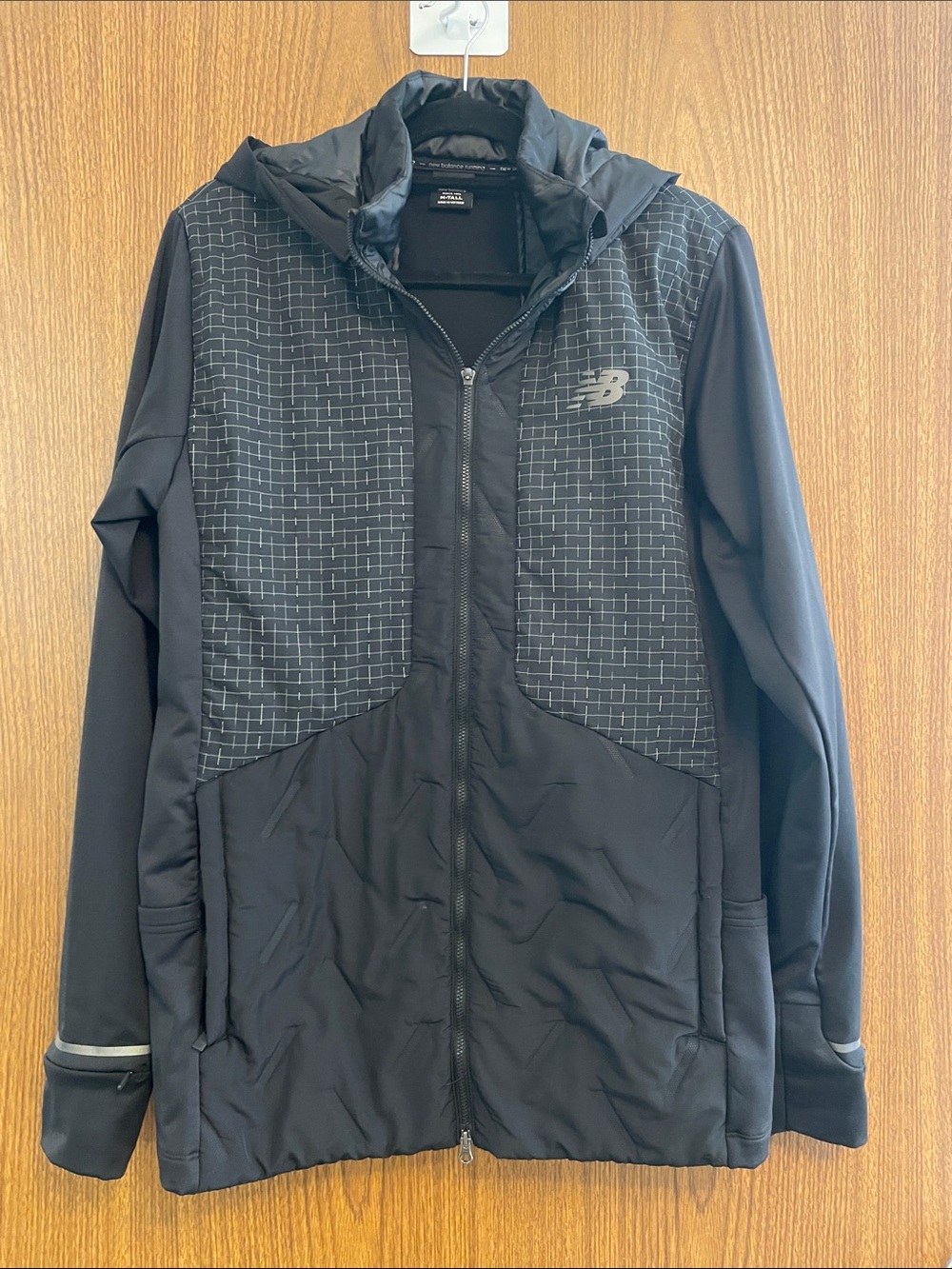 New Balance Black Hooded Hybrid Performance Jacket